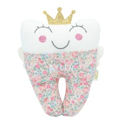 Cojín Guardadientes con su bolsita a juego del Ratoncito Pérez "Candy Flower" Personalizable